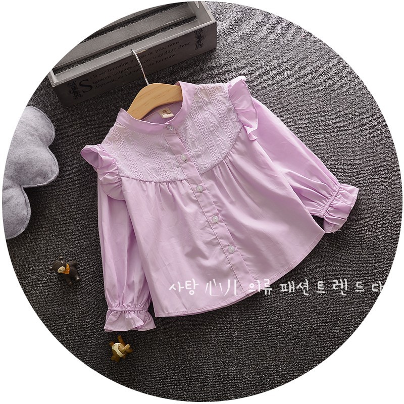 女童衬衫秋装2016新款1-2-3岁4儿童女宝宝衬衣百搭纯棉长袖打底衫