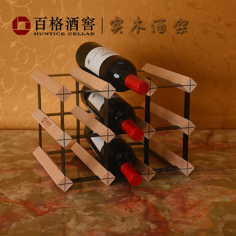 包邮实木酒架欧式时尚经典桌面酒具摆件葡萄酒架6格9瓶装厂家促销