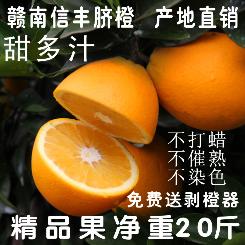 甜二嫂 正宗赣南脐橙信丰特产甜橙子农家新鲜水果20斤包邮多汁10