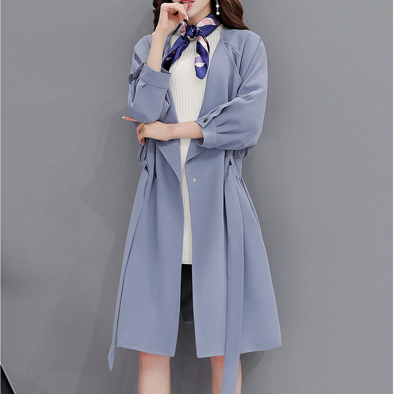 ◆徐裁缝◆2016秋季新品韩版外套中长款系带风衣女修身款女装