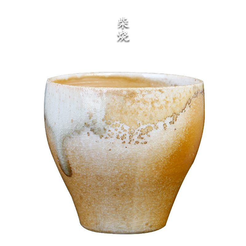 柴烧陶瓷茶具茶杯套装陶瓷自然落灰手工含露杯 主人杯单杯品茗杯