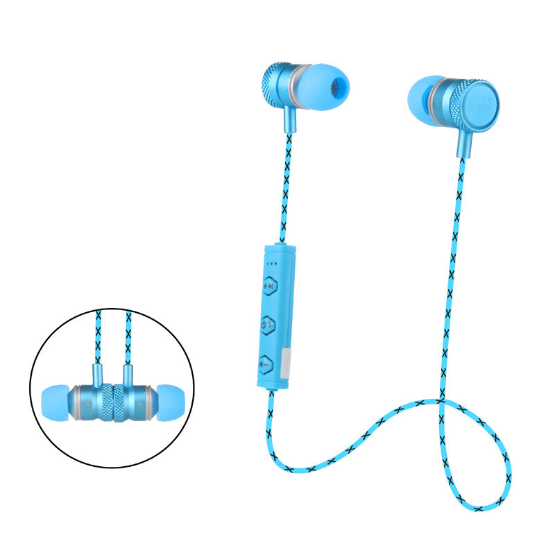 新款入耳式运动蓝牙耳机4.1 个性防汗无线金属防甩耳麦重低音耳机