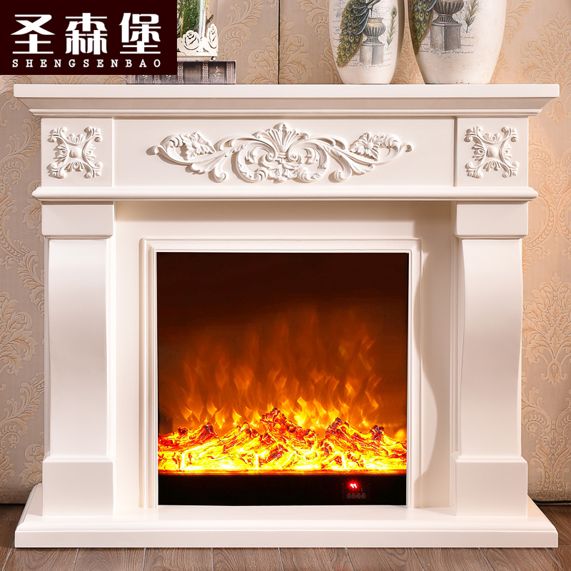定制 1.2米1.5米欧式壁炉装饰柜简约美式实木壁炉架取暖电壁炉芯