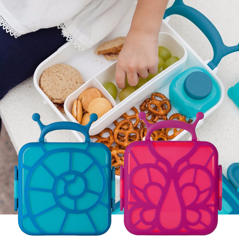 美国Boon儿童宝宝便携式零食盒保鲜盒餐盒水果餐盘有手柄宝宝餐盒