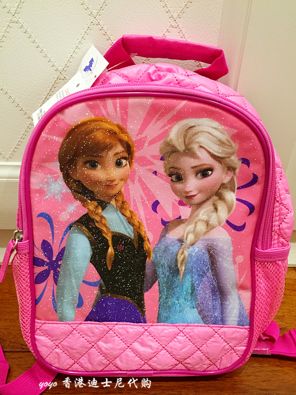 香港迪士尼代购 冰雪奇缘 艾莎安娜 儿童双肩书包 卡通双背包
