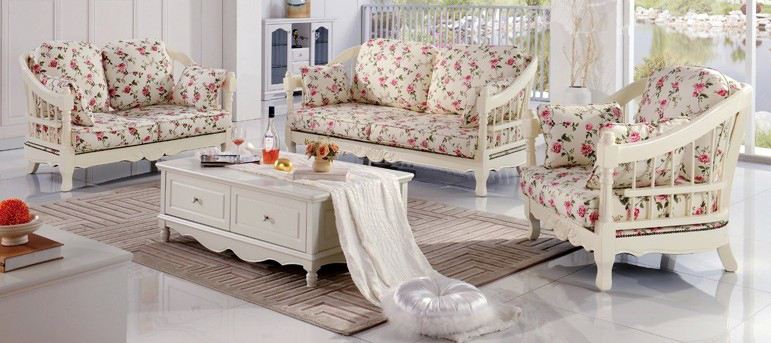 特价欧式实木沙发组合 小户型田园布艺沙发 创意韩式客厅橡木沙发