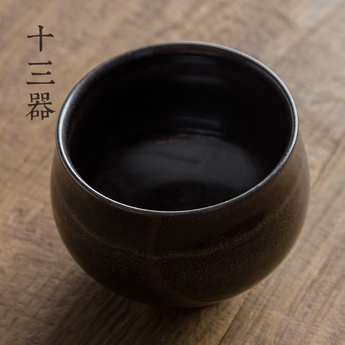 十三器 茶洗 大号台湾手工铁釉陶瓷渣 建水水洗水盂水方古朴茶道