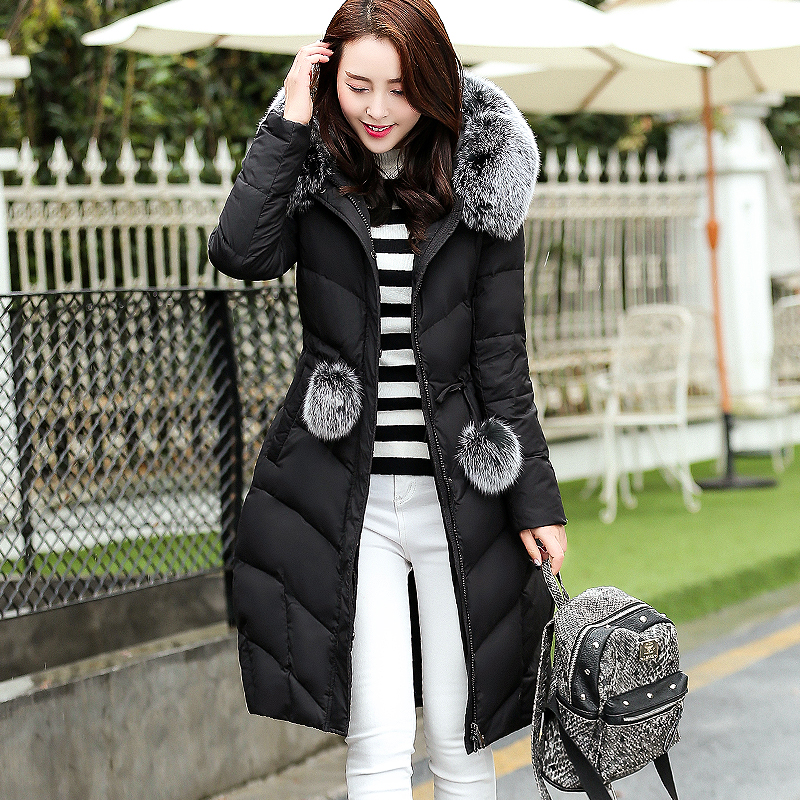 2016韩版茧型羽绒棉服女中长款大码毛领修身冬季外套新款加厚棉衣