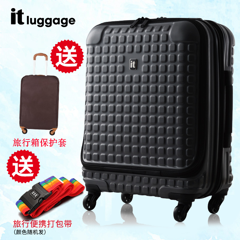 英国it luggage旅行箱拉杆箱登机密码箱万向轮行李箱21寸前置口袋