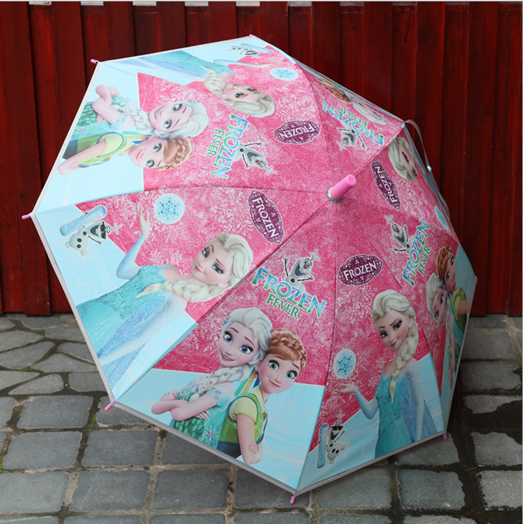 厂家批发定制儿童POE学生雨伞卡通冰雪奇缘伞自动直杆定制雨伞