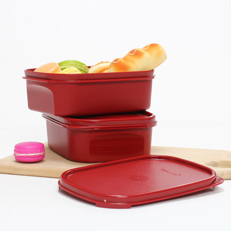 特百惠保鲜盒塑料盒学生便当盒水果密封盒食品长方形冰箱收纳盒子