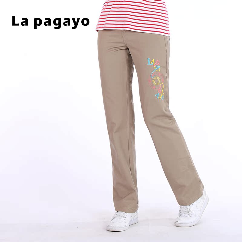 La Pagayo2015春夏季新款女士休闲长裤休闲百搭梭织裤子A5P6708B