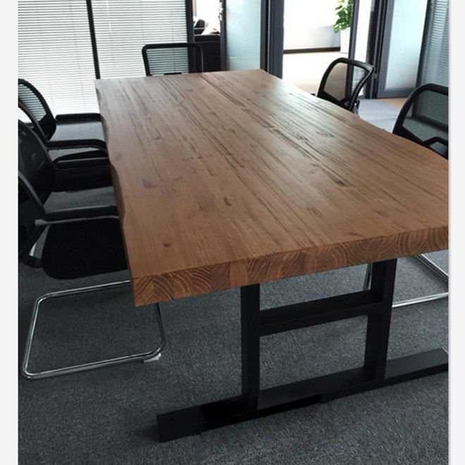 美式乡村LOFT复古长桌做旧铁艺实木书桌办公桌餐桌会议桌电脑桌