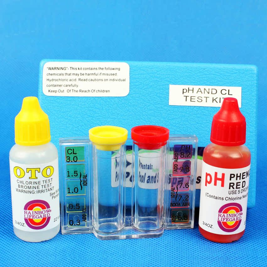 余氯PH两用速测盒 余氯比色计 泳池水质测试盒 余氯PH试剂 便携