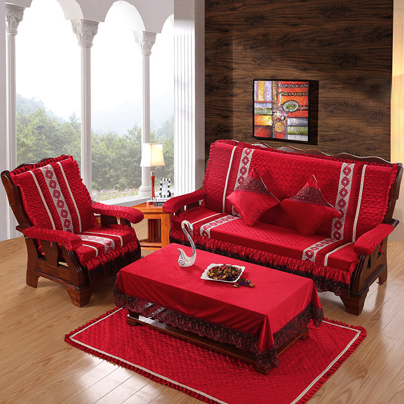 2016新款实木沙发坐垫 加厚 冬季木沙发坐垫带靠背 红木沙发垫