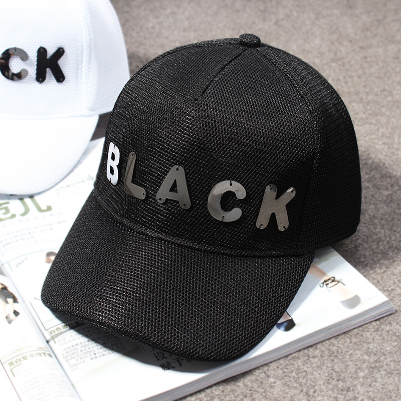 黑色棒球帽子女夏季韩国代购嘻哈帽韩版字母BLACK鸭舌帽街头时尚