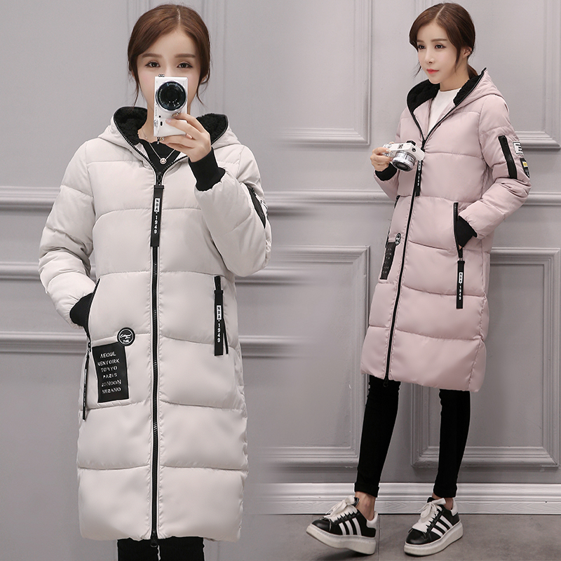 2016冬装新款韩版大码加厚中长款棉衣女修身学生棉服羊羔毛外套潮