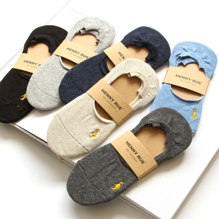夏季纯棉袜可爱女袜子韩国日系卡通短袜硅胶防滑刺绣小熊隐形船袜