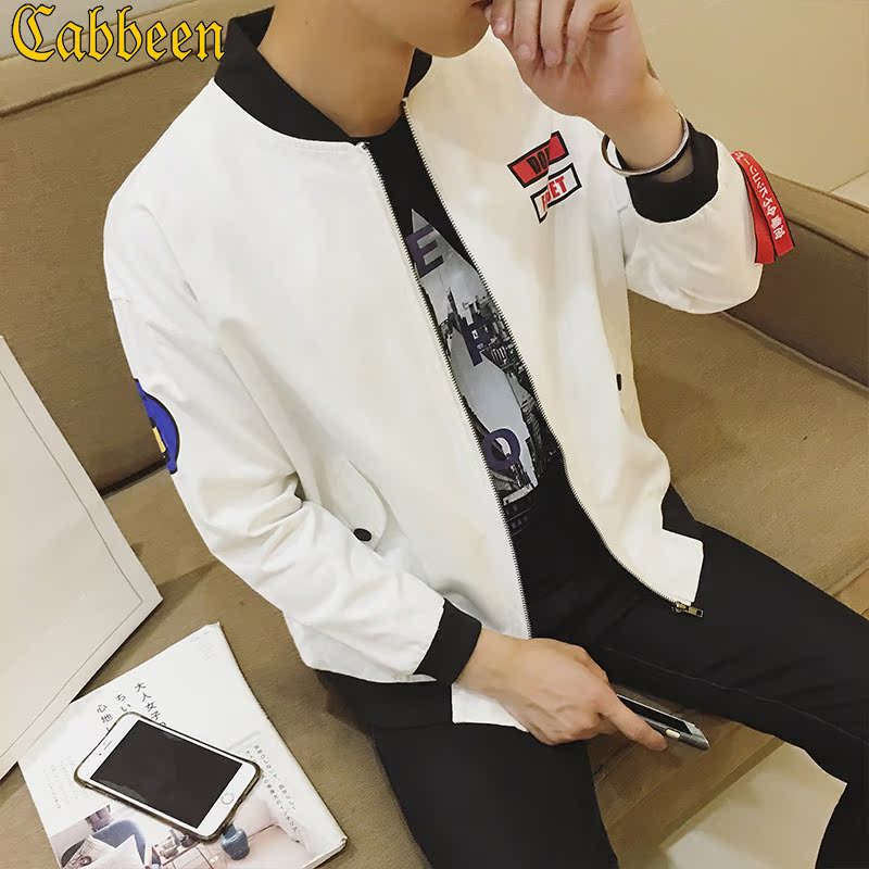卡宾男士夹克秋季时尚外套男棒球领青年修身jacket男韩版潮流男装