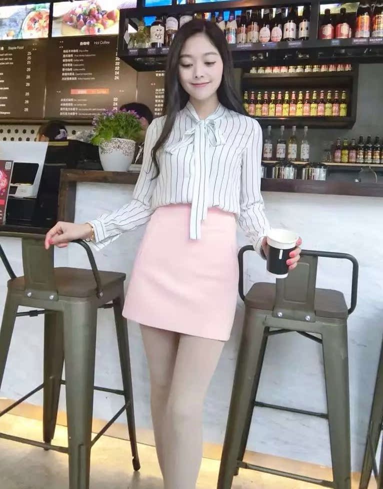新款女装夏高腰拉链短裙韩版高品质西装料内有安全裤
